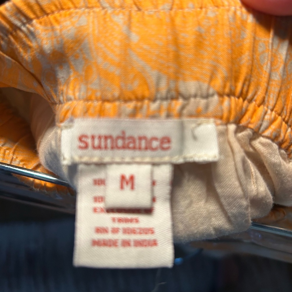 Boho Tiered Orange and Cream Printed Maxi Skirt - Picture 6 of 6